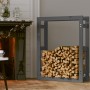 Firewood rack made of solid gray pine wood 80x25x100 cm by vidaXL, Accessories for bags and firewood holders - Ref: Foro24-82...