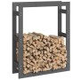 Firewood rack made of solid gray pine wood 80x25x100 cm by vidaXL, Accessories for bags and firewood holders - Ref: Foro24-82...