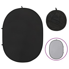 Oval photography studio background 2 in 1 black gray 200x150 cm by vidaXL, Money - Ref: Foro24-190249, Price: 49,99 €, Discou...