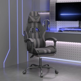 Gaming-Drehstuhl und Fußstütze in grau-schwarzem Kunstleder von vidaXL, Gaming-Stühle - Ref: Foro24-349535, Preis: 133,99 €, ...