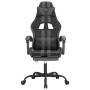 Silla gaming giratoria y reposapiés cuero sintético negro gris de vidaXL, Sillones para videojuegos - Ref: Foro24-349535, Pre...