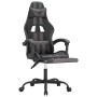 Silla gaming giratoria y reposapiés cuero sintético negro gris de vidaXL, Sillones para videojuegos - Ref: Foro24-349535, Pre...