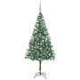 Mattierter Weihnachtsbaum mit Lichtern, Kugeln und Tannenzapfen 180 cm von vidaXL, Weihnachtsbäume - Ref: Foro24-3077700, Pre...