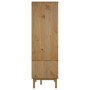 OTTA Kleiderschrank aus massivem Kiefernholz in Braun und Grau, 76,5 x 53 x 172 cm von vidaXL, Kleiderschränke - Ref: Foro24-...