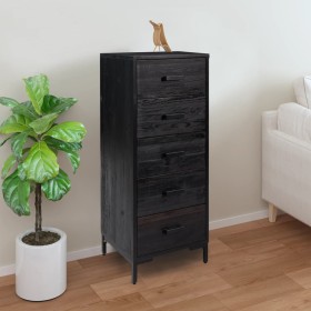 Cómoda de madera maciza de pino negro 42x35x110 cm de vidaXL, Cajoneras - Ref: Foro24-349928, Precio: 214,84 €, Descuento: %