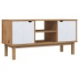 Mueble TV OTTA madera maciza pino marrón blanco 113,5x43x57 cm de vidaXL, Muebles TV - Ref: Foro24-348596, Precio: 93,25 €, D...