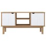 Mueble TV OTTA madera maciza pino marrón blanco 113,5x43x57 cm de vidaXL, Muebles TV - Ref: Foro24-348596, Precio: 93,25 €, D...