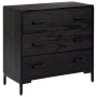 Cómoda de madera maciza pino reciclada negro 75x35x70 cm de vidaXL, Cajoneras - Ref: Foro24-349926, Precio: 211,69 €, Descuen...