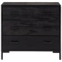 Cómoda de madera maciza pino reciclada negro 75x35x70 cm de vidaXL, Cajoneras - Ref: Foro24-349926, Precio: 211,69 €, Descuen...