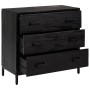 Cómoda de madera maciza pino reciclada negro 75x35x70 cm de vidaXL, Cajoneras - Ref: Foro24-349926, Precio: 211,69 €, Descuen...