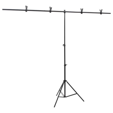 Schwarzer T-förmiger Hintergrundträger 201x60x(70-200) cm von vidaXL, Studiomontagen - Ref: Foro24-190253, Preis: 27,29 €, Ra...