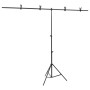 Schwarzer T-förmiger Hintergrundträger 201x60x(70-200) cm von vidaXL, Studiomontagen - Ref: Foro24-190253, Preis: 27,29 €, Ra...