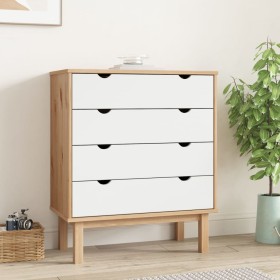 OTTA solid pine wood chest of drawers in brown and white, 76.5x39.5x90cm. by vidaXL, Drawers - Ref: Foro24-348584, Price: 167...