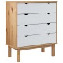 Cajonera OTTA madera maciza pino marrón y blanco 76,5x39,5x90cm de vidaXL, Cajoneras - Ref: Foro24-348584, Precio: 167,38 €, ...