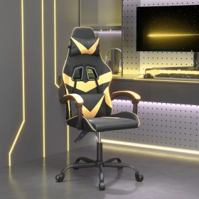 Drehbarer Gaming-Stuhl aus schwarzem und goldenem Kunstleder von vidaXL, Gaming-Stühle - Ref: Foro24-349545, Preis: 122,99 €,...