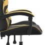 Silla gaming giratoria cuero sintético negro y dorado de vidaXL, Sillones para videojuegos - Ref: Foro24-349545, Precio: 112,...