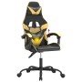 Silla gaming giratoria cuero sintético negro y dorado de vidaXL, Sillones para videojuegos - Ref: Foro24-349545, Precio: 112,...