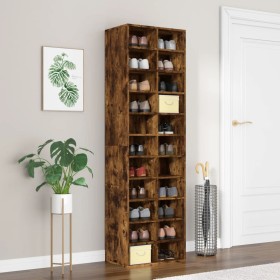 Smoked oak plywood shoe cabinet 54x34x183cm by vidaXL, Shoe racks and shoe organizers - Ref: Foro24-815300, Price: 182,13 €, ...