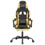 Swivel gaming chair footrest synthetic leather black gold by vidaXL, Gaming chairs - Ref: Foro24-349581, Price: 123,65 €, Dis...