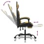 Silla gaming giratoria reposapiés cuero sintético negro dorado de vidaXL, Sillones para videojuegos - Ref: Foro24-349581, Pre...