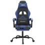 Drehbarer Gaming-Stuhl und Fußstütze aus schwarzem, blauem Kunstleder von vidaXL, Gaming-Stühle - Ref: Foro24-349603, Preis: ...