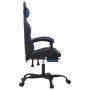 Drehbarer Gaming-Stuhl und Fußstütze aus schwarzem, blauem Kunstleder von vidaXL, Gaming-Stühle - Ref: Foro24-349603, Preis: ...