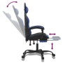 Silla gaming giratoria y reposapiés cuero sintético negro azul de vidaXL, Sillones para videojuegos - Ref: Foro24-349603, Pre...