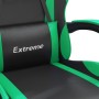 Silla gaming giratoria y reposapiés cuero sintético negro verde de vidaXL, Sillones para videojuegos - Ref: Foro24-349582, Pr...