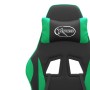 Silla gaming giratoria y reposapiés cuero sintético negro verde de vidaXL, Sillones para videojuegos - Ref: Foro24-349582, Pr...