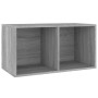 Caja para discos de vinilo madera contrachapada gris 71x34x36cm de vidaXL, Almacenamiento para CD y DVD - Ref: Foro24-815253,...