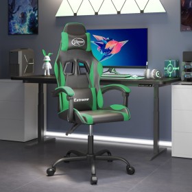 Black and green synthetic leather swivel gaming chair by vidaXL, Gaming chairs - Ref: Foro24-349570, Price: 122,10 €, Discoun...