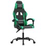 Black and green synthetic leather swivel gaming chair by vidaXL, Gaming chairs - Ref: Foro24-349570, Price: 115,03 €, Discoun...