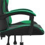 Black and green synthetic leather swivel gaming chair by vidaXL, Gaming chairs - Ref: Foro24-349570, Price: 115,03 €, Discoun...