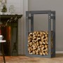 Firewood rack solid gray pine wood 60x25x100 cm by vidaXL, Accessories for bags and firewood holders - Ref: Foro24-822414, Pr...