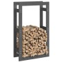 Firewood rack solid gray pine wood 60x25x100 cm by vidaXL, Accessories for bags and firewood holders - Ref: Foro24-822414, Pr...