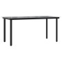 Steel and black tempered glass garden dining table 160x80x74 cm by vidaXL, Garden tables - Ref: Foro24-319283, Price: 212,15 ...