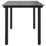 Mesa comedor jardín acero y vidrio templado negro 160x80x74 cm de vidaXL, Mesas de jardín - Ref: Foro24-319283, Precio: 211,9...