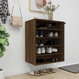 Brown oak plywood shoe cabinet 60x35x70 cm by vidaXL, Shoe racks and shoe organizers - Ref: Foro24-816016, Price: 57,09 €, Di...