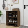 Schuhschrank aus braunem Eichensperrholz, 60 x 35 x 70 cm von vidaXL, Schuhregale und Schuhorganisatoren - Ref: Foro24-816016...