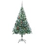 Frosted Christmas tree with LED lights, balls and pine cones 150 cm by vidaXL, Christmas trees - Ref: Foro24-3077699, Price: ...