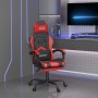 Drehbarer Gaming-Stuhl und Fußstütze aus schwarzem rotem Kunstleder von vidaXL, Gaming-Stühle - Ref: Foro24-349604, Preis: 13...