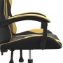 Drehbarer Gaming-Stuhl aus schwarzem und goldenem Kunstleder von vidaXL, Gaming-Stühle - Ref: Foro24-349569, Preis: 116,09 €,...