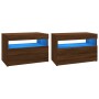 TV cabinets with LED lights 2 units brown oak 60x35x40 cm by vidaXL, TV Furniture - Ref: Foro24-815683, Price: 56,06 €, Disco...