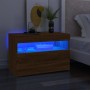 Muebles de TV con luces LED 2 uds marrón roble 60x35x40 cm de vidaXL, Muebles TV - Ref: Foro24-815683, Precio: 56,06 €, Descu...