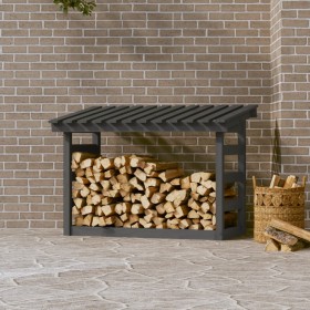 Solid gray pine firewood rack 108x64.5x78 cm by vidaXL, Accessories for bags and firewood holders - Ref: Foro24-822444, Price...