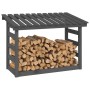 Solid gray pine firewood rack 108x64.5x78 cm by vidaXL, Accessories for bags and firewood holders - Ref: Foro24-822444, Price...