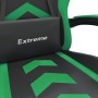 Silla gaming giratoria y reposapiés cuero sintético negro verde de vidaXL, Sillones para videojuegos - Ref: Foro24-349606, Pr...