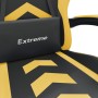 Drehbarer Gaming-Stuhl mit Fußstütze, Kunstleder, Schwarzgold von vidaXL, Gaming-Stühle - Ref: Foro24-349605, Preis: 125,48 €...