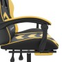 Drehbarer Gaming-Stuhl mit Fußstütze, Kunstleder, Schwarzgold von vidaXL, Gaming-Stühle - Ref: Foro24-349605, Preis: 125,48 €...