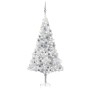 Beleuchteter Weihnachtsbaum mit Lichtern und Kugeln silber 180 cm von vidaXL, Weihnachtsbäume - Ref: Foro24-3077696, Preis: 5...